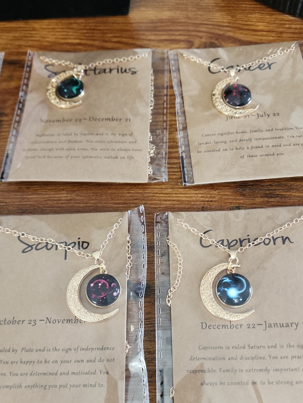 Zodiac Constellation Pendant Necklace in Multi-Color 1 Of Each In Gold - Picture 3 of 4